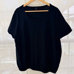 🪴Talbots 3X Black Short Sleeve Sweater